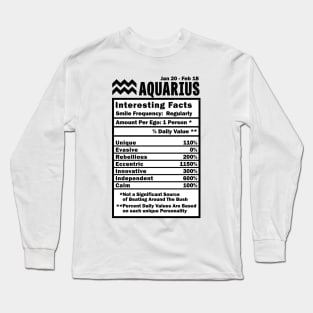 Aquarius Zodiac Personality Traits - Male Female Gender Neutral Long Sleeve T-Shirt